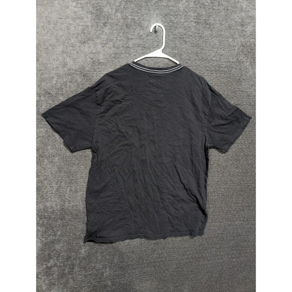 True Religion Mens Black Graphic T-Shirt 2002 Palm Tree Logo XXL Short Sleeve